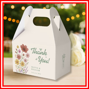Sage Green Wildblume Wedding Danke Geschenkschachtel