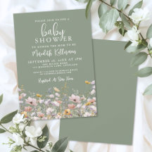 Sage Green Wildflower Baby Shower