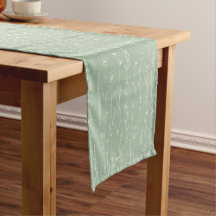 Sage Green Wildflower Baby Shower Table Runner