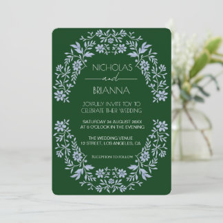 Sage Green Wildflower Bohemian Wedding Invitation Einladung