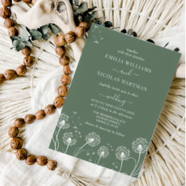 Sage Green Wildflower Wedding  Einladung