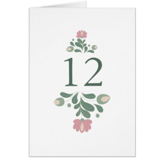 Sage Green Wildflower Wedding Table Number
