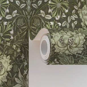 Sage Green William Morris Honeysuckle Tapete