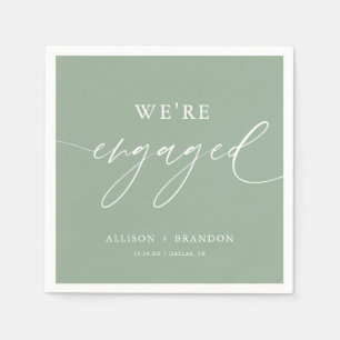 Sage Green Wir sind Verlobte Engagement Party Napk Serviette