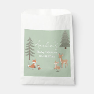Sage Green Woodland Animal Baby Shower  Geschenktütchen