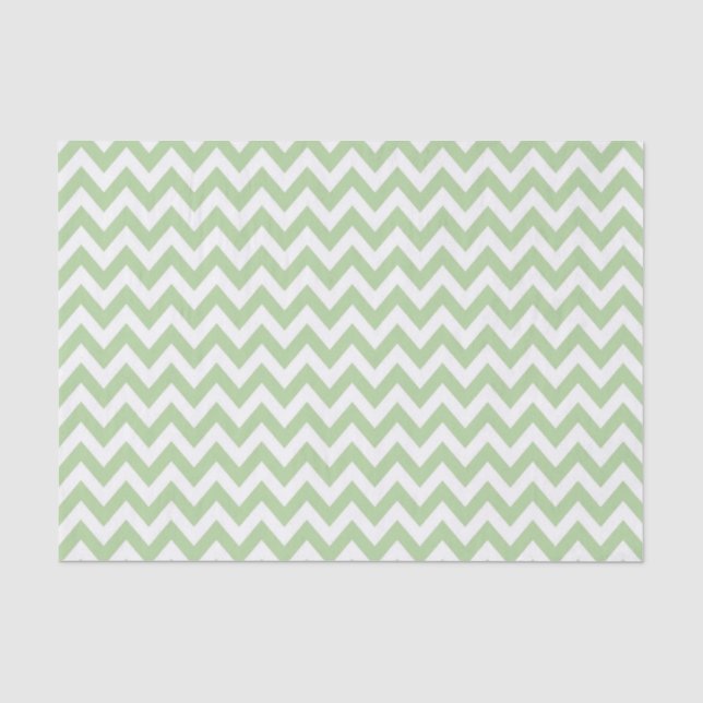 Sage Green ZigZag / Zickzack Muster Seidenpapier (Vorderseite)