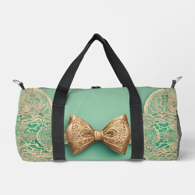 Sage Greenery Bow Krawatte Kunst Duffle Bag (Vorderseite)