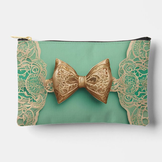 Sage Greenery Bow Krawatte Kunst Zubehörtasche (Vorderseite)