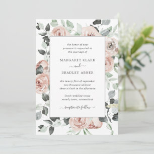 Sage Greenery Dusty Rose Rosa Blumenzehen Einladung
