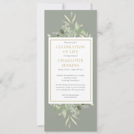 Sage Greenery Feier zum Lebensbitter Einladung