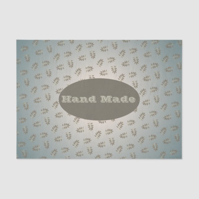 Sage Greenery Leaf Hand Made oder Vielen Dank Seidenpapier (Vorderseite)