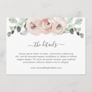 Sage Greenery Pink Floral Dusty Rose Hochzeit Begleitkarte