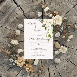 Sage Greenery Spanish Wedding Invitation Einladung