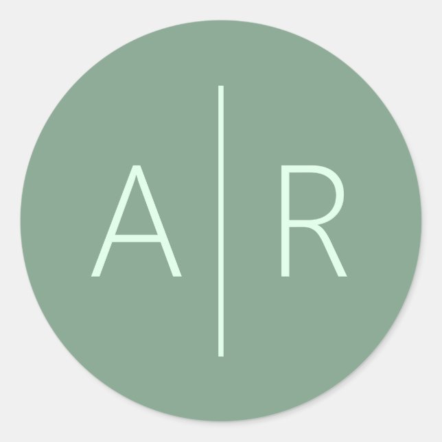 Sage Greenery Umschlag Aufkleber, Gastgeschenk Hoc Runder Aufkleber (Vorderseite)
