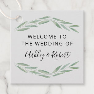 Sage Greenery Wedding Welcome Bag Tags, Geschenkanhänger