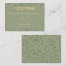 Sage GreenFloral Wedding Reception Enclosure Card Begleitkarte