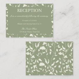 Sage GreenFloral Wedding Reception Enclosure Card Begleitkarte