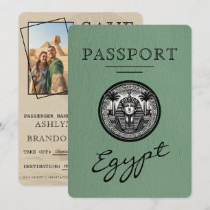 Sage-Grün Ägypten Reisepass Hochzeit Save the Date