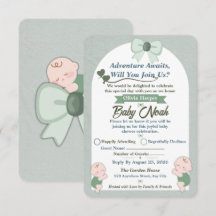 Sage-Grün Baby Boy Shower RSVP-Karte