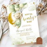 Sage-Grün-Bär und Ballon-Junge-Baby-Party