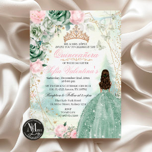 Sage Grün Blush Pink Verzauberter Wald 15 Jahre Einladung