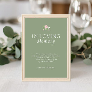 Sage Grün Chic-Hochzeit im Gedenken Poster