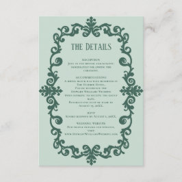 Sage-Grün Details Empfangs-Information Hochzeit Begleitkarte