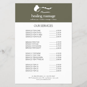 SAGE GRÜN FRAU STEIN MASSAGE Wellness Tages-Spa Flyer