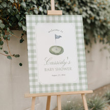 Sage-Grün-Gingham-Golf-Baby-Shower-Willkommensschi