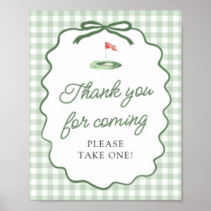Sage Grün Gingham Golf Danke fürs Kommen Schild