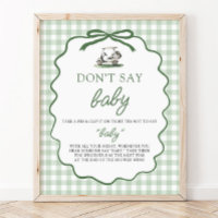 Sage Grün Gingham Golf Sag nicht Baby Baby Shower
