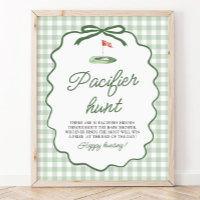 Sage Grün Gingham Golf Schnuller Jagd Baby Shower
