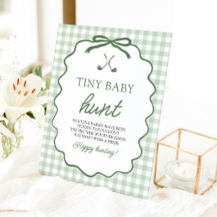 Sage Grün Gingham Golf Winzige Baby-Suche Baby-Par Sockelschild