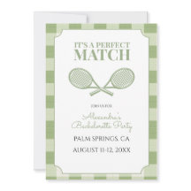Sage Grün Gingham-Tennis-Junggesellinnenabschied