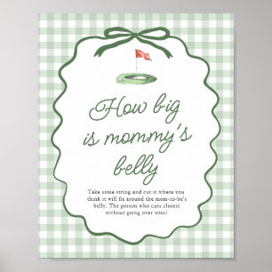 Sage Grün Golf Gingham Wie groß ist Mamas Bauch Poster