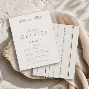 Sage Grün Hochzeit Details Karte mit gemustertem H