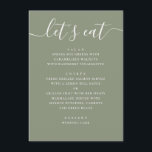 Sage Grün Hochzeit | Minimalistische Schrift Moder Menükarte<br><div class="desc">Diese Hochzeits-Menükarte verfügt über ein sauberes, modernes Layout, das mit einem sanften Salbeigrün im Hintergrund kombiniert ist und einen raffinierten und einladenden Look für Ihre Empfangstische schafft. Die Kombination aus zarter Schrift und strukturierter Typografie sorgt für einen subtilen Kontrast, wodurch jeder Abschnitt leicht lesbar ist und dennoch elegant und zusammenhängend...</div>