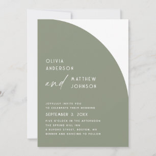 Sage Grün Hochzeit   Minimalistischer zeitgenössis Einladung