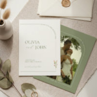 Sage Grün & Leinen Minimalistische Save-the-Date-K