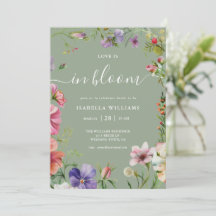 Sage Grün Liebe ist in Blüte Florale Hochzeitsdusc