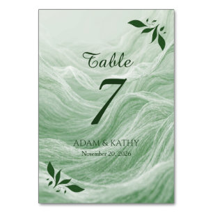 Sage Grün Marmor & Gold Tischnummer