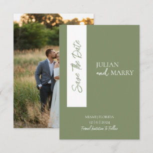 SAGE GRÜN Minimalist mit Foto Save The Date