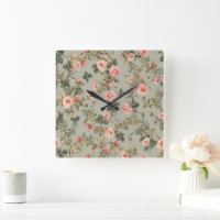 Sage Grün Retro-Maximalist Blumenmuster
