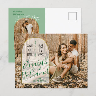 Sage Grün Save the Date individuelle Architektur F Postkarte