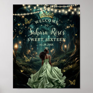 Sage Grün Verzauberter Wald Sweet Sixteen Willkomm Poster
