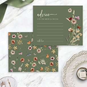 Sage Grün Wildblumen Hochzeitsrat Karte