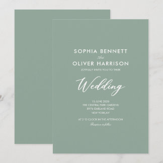 SAGE GRÜNE EINFACHE KALLIGRAFIE HOCHZEITSEINLADUNG EINLADUNG