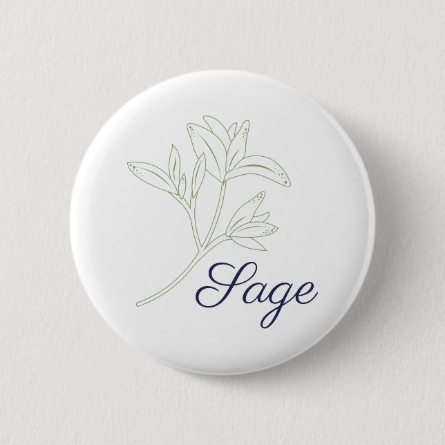 Sage Herb Pflanze Button (Vorderseite)
