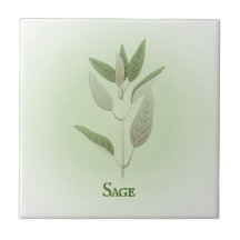 Sage Herbal Design Keramik Tile