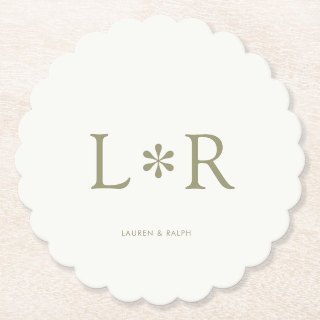 Sage & Ivory Simple Chic Couple Untersetzer (Vorderseite)